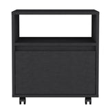 Austin Nightstand , End Table, Side Table Casters, Single Drawer-Black B20092130