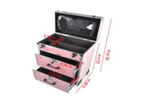Portable 3-Tier Rolling Makeup Case with Universal Wheels for Makeup, Nail Art, Hair Styling Tools 50931809