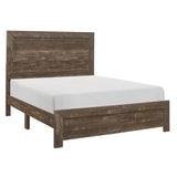 ZNTS Rustic Brown Finish Full Size Panel Bed Wooden Bedroom Furniture 1pc, Bed in a Box B011P248595