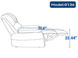 Large Manual Recliner Chair in Fabric for Living Room, Beige 56614352