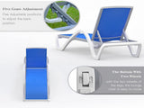 Patio Chaise Lounge Adjustable Aluminum Pool Lounge Chairs with Arm All Weather Pool Chairs for W2369P470867
