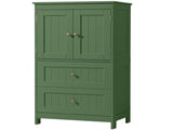 2-Drawer 2-Cabinet-Door Vertical-Grain MDF Painted Bathroom Cabinet 23.62*11.81*43.31in Green 97113183