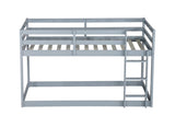 Solid Wooden, Solid Rubber Wooden Twin over Twin Loft Bed with Ladder, with Bed Platform of W504P191663