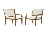 Indoor Upholstered Arm Dining Chairs With Rubber Wood,WalnutBeige N768P489281W