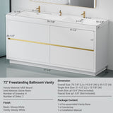 72" Freestanding Bathroom Vanity with Sink, Bathroom Storage Vanity Cabinet with Stone Resin W1573P211198