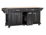 Natural Wood Top Kitchen Island with Storage 91207942
