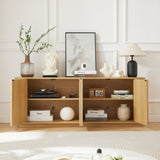 Sideboard Storage Cabinet TV Stand with wave pattern Buffet Cabinet Wooden Vertical Striped Cabinet W1162P323742