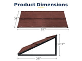 52"x18" Wine Red Awning, Iron Frame, Corrugated Steel Tile Coating 31707554