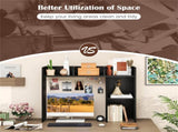 Black Desktop Bookshelf for 27''/68.58cm Monitor, 93.9825.4073.66cm Engineered Wood Desk Hutch 43086340
