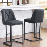 Set of 2,Modern Upholstered Bar Stool with Button-Tufted Backrest, Counter Height Chair with Sturdy W1901P225272