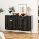 Modern 6 Dresser, Modern Dresser with Metal Handles, Storage Chest of, Wide Dresser W688P170443