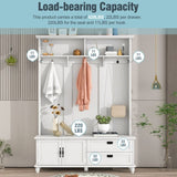 ON-TREND Modern Style Hall Tree with Storage Cabinet and 2 Large Drawers, Widen WF306450AAK