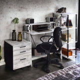 Antique White and Black Writing Desk with Upper Shelf B062P184524