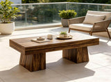 Rustic Farmhouse Coffee Table with Chunky Base 06214886