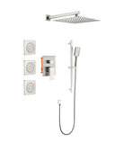 ZNTS Shower System with Shower Head, Hand Shower, Slide Bar, Bodysprays, Shower Arm, Hose, Valve Trim, TH-68112-NS