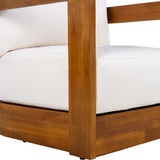 Premium Acacia Wood Outdoor Club Chair, Curved Tub Design, Water-Resistant Cushions, All-Weather N767P314269B