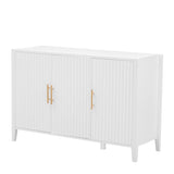 Featured Three-door Storage Cabinet with Metal Handles, Suitable for Corridors, Entrances, Living 08722492