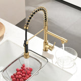 Commercial Kitchen Faucet with Pull Down Sprayer, Single Handle Single Lever Kitchen Sink Faucet W1932P155916