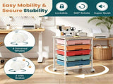 5-Drawer Rolling Storage Cart, Multifunctional Mobile Organizer Cart with Lockable Universal Wheels, 41920938
