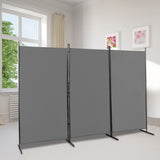 ZNTS FCH 6FT Trifold 160g Polyester Cloth Plastic Foot Carbon Steel Frame Foldable Screen Gray 23785292