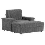 42" Oversized Chaise Lounge Indoor,Faux Rabbit Fur Sofa Bed with Storage Ottoman and N723P232726E