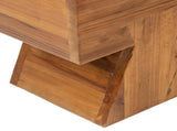 Nico Reclaimed Wood Sculptural Stool Ottoman, Honey Aged Brown Reclaimed Pine Wood B2719P485504