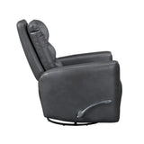 Glider Reclining Chair Swivel Motion Gray Breathable Faux Leather Upholstery Luxury Living Room B011P287701