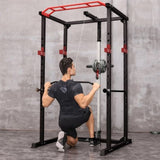 ZNTS Power Cage Squat Rack Stands Gym Equipment 1000-Pound Capacity Exercise Olympic 44896527