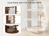 Full-length mirror solid wood rubber wood glass, 65.7*17.7in Large mirror 35197310