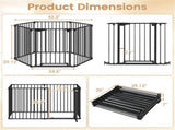 6-Panel Expandable Safety Gate , 270&deg Rotatable Baby/Pet Barrier for Fireplace Stairway 75664819