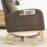 Welike 27.6"W Modern Accent High Backrest Living Room Lounge Arm Rocking Chair, Two Side W83472308