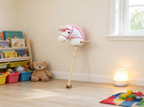 Plush Handmade Hobby Horse with Wooden Wheels, Realistic Pony Neighing and Galloping Sounds for 82074006