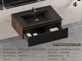 30'' Floating Bathroom Vanity with Sink, Wall-Mounted Striped Bathroom Storage Cabinet with W1573P265196