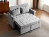 56.9" Loveseat Sofa Pull-out Sofa Bed Sleeper Sofa with a Reversible Backrest Cushion, Side Pockets, N719P208853E