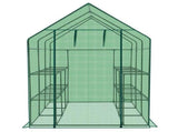 Large Walk-in Greenhouse with PE Cover & Side Windows, 12-Shelf Indoor Outdoor Portable Greenhouse 22390785