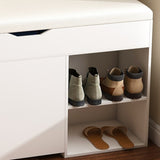 Entryway Bench with Storage,Adjustable 3-Tier Flip-Up Drawers & Hidden Cabinet,Space-Saving W2699P296514