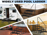 3 Step Ladder with Handrail, Swimming Pool Ladder Above Ground, 660 lb Load Capacity RV Steps with 31746287
