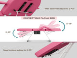 Professional Tattoo Bed Chair Massage Table with Storage Pocket and Towel Hook for Esthetician, 08191279
