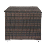 71*71*60.5cm Square Brown Gradient Iron Frame Can Be Stored Rattan Locker 80761880
