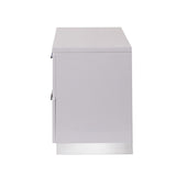 2 Drawers Nightstand with Chrome Legs, White B016P253012