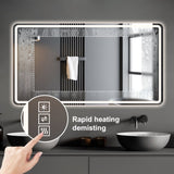 40*24 Inch LED Bathroom Mirror Vanity Mirrors with Front Lights Wall Mounted Anti-Fog Frameless Make W2709P179003