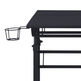 ZNTS Rolling Writing Desk with Height Adjustable Desktop and Moveable Shelf, Black 62324553