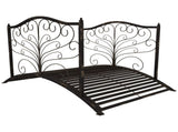 4' Backyard Metal Arch Bridge Safety Rails, Exquisite Scrollwork, Tool-Free Easy Assembly 05887584