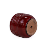 Handmade Glazed Ceramic Planter Set of 3, 15/11/8 Inch Diameter, Horizontal Groove Pattern, for W3273P321467