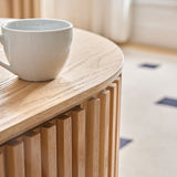 51.18'' Oval Wood Coffee Table With Drawer Mid Century Modern Coffee Table Unique Coffee Table for W876P246438