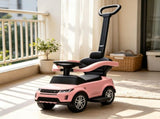 2-in-1 Baby Push Car & Ride-On, Push Handle with Safety Guardrail, Pink 71659004