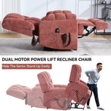 Dual Motor Heat Massage Infinite Position Up to 350 LBS Electric Power Lift Recliners with W3224P288311