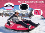 600D Waterproof Oxford Cloth Snow Sled, Reinforced Handles Removable Tow Strap for Adults Kids-Pink 79569343