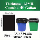 40 Gallon Trash Bags Heavy Duty, 1.9MIL Trash Bags Large Black Trash Bags 35in*39.4in 78738738