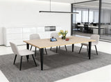 63-inch Modern Dining Table, Wooden Tabletop & Rust-Resistant Iron Legs, Rectangular Kitchen Table W2699P365917